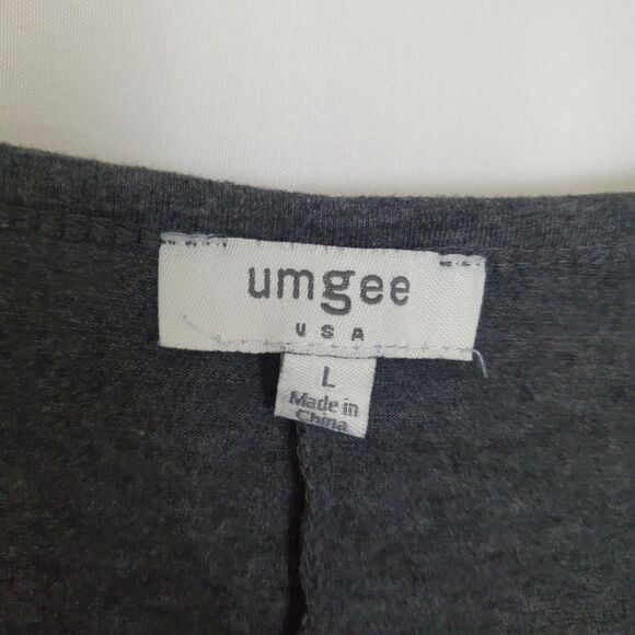 Umgee Women's Top Size L Long-Sleeve Knit Tie Side Shirt Gray - Picture 5 of 7